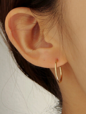 silver open hoop earring