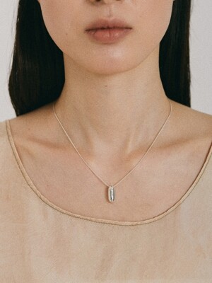 Oval necklace - silver
