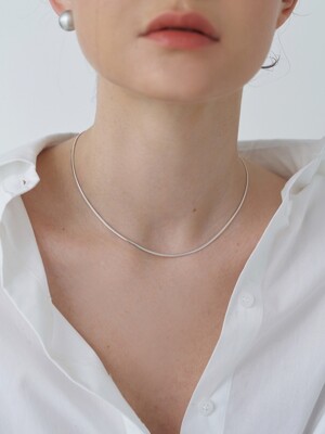 [Silver] Thick Flat Chain Necklace