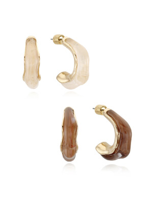 Bonbon Metal Organic Earrings S Beige