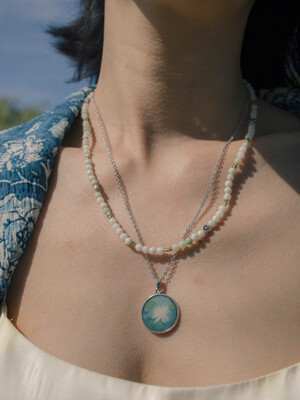 Buddhist color gemstone necklace