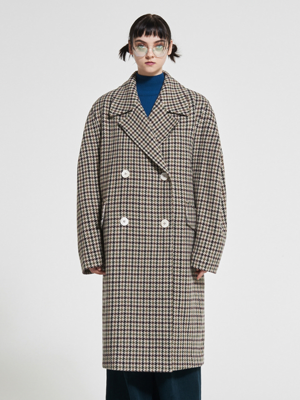 Hound Tooth Wool Coat CHECK