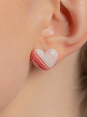 2022 Pantone Heart Marbling earring (RP)