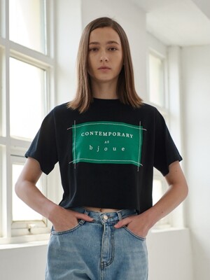 SS22 Part2. Contemporary Print Crop T-Shirts_Black