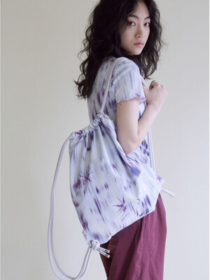 Eco flower string bag - Mauve