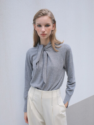 KNOTTED CASHMERE KNIT / GREY