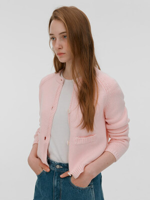 Cotton100 Button Point Cardigan  light pink (WE325AC33Y)
