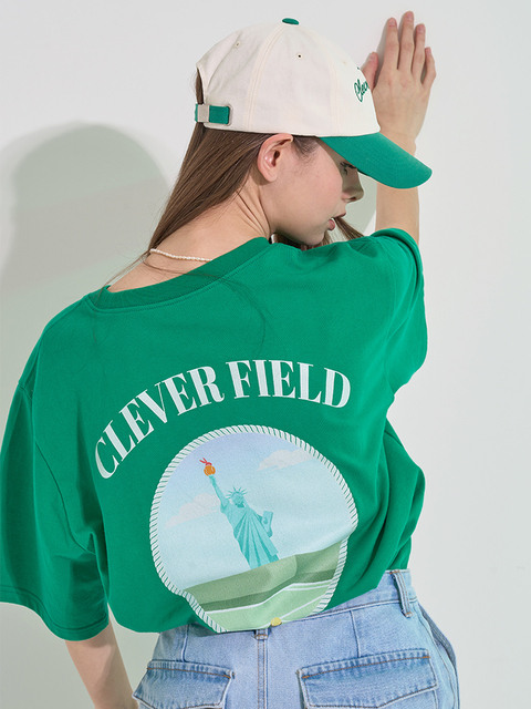 티셔츠,애슬레저,티셔츠,스포츠웨어,스포츠웨어 - 클레버 필드 (CLEVER FIELD) - Grand Slam London Retro Graphic T (Green)