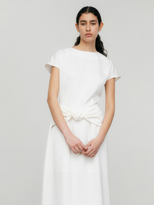 Ribbon Dress -white