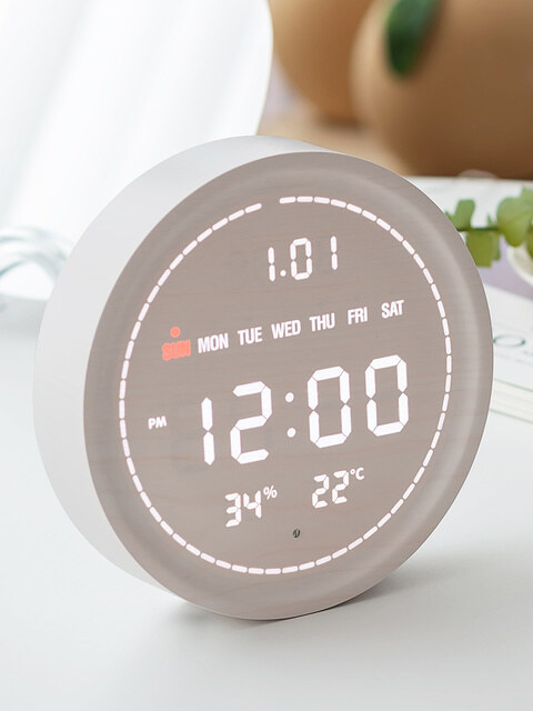 홈데코 - 플라이토 (FLAITO) - 와이파이 필링 원형 LED 탁상시계 18cm ENG