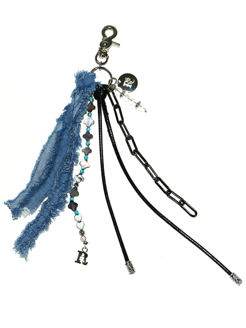 주얼리,백액세서리,주얼리,백액세서리 - 알쉬미스트컨템포러리 (RSC) - DENIM RAW CUTTING KEY CHAIN - DENIM