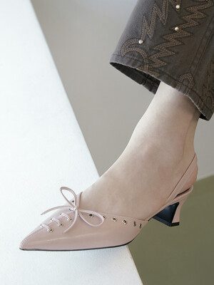 EYELET-DETAIL SLINGBACK / PINK