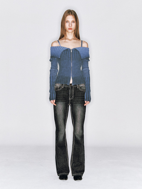 데님 - 아수라 (ASURA) - THICK STITCH JEAN [BLACK]