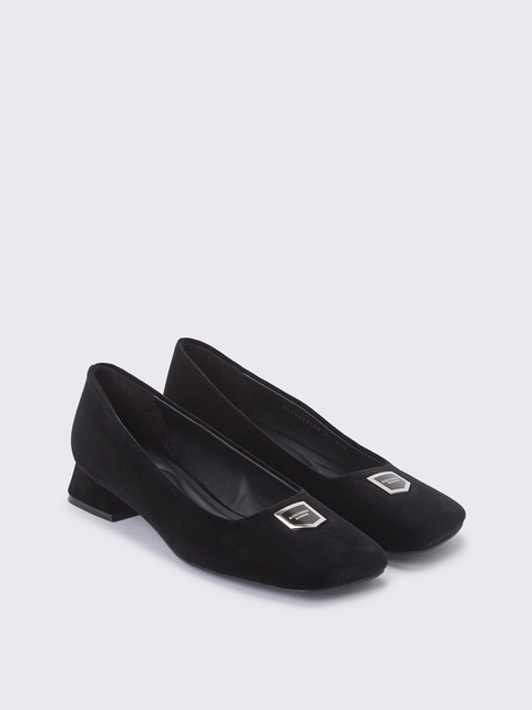 플랫슈즈 - 슈콤마보니 (SUECOMMA BONNIE) - Velvet polygon flat(black)_DG1DA23506BLK