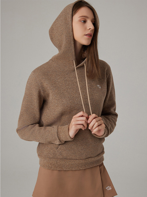 티셔츠,골프 - 유팅골프 (UTINGGOLF) - String knit hoodie brown