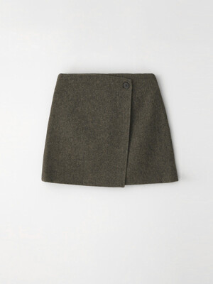 Wool Herringbone Skirt [2COLOR]
