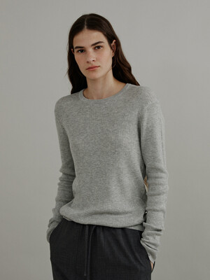 Leau classic knit_light grey