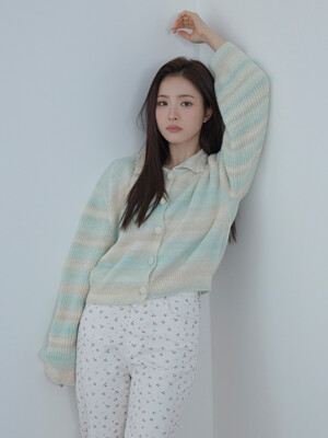 [신세경 PICK] Gradation Lace Callar Knit Cardigan VC2412CD101M