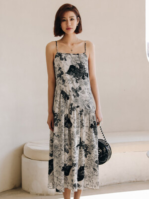LS_Ink flower sleeveless dress