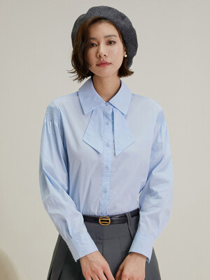LS_Blue bow long-sleeved shirt