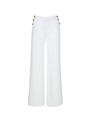 SIDE BUTTONED JEANS_WHITE