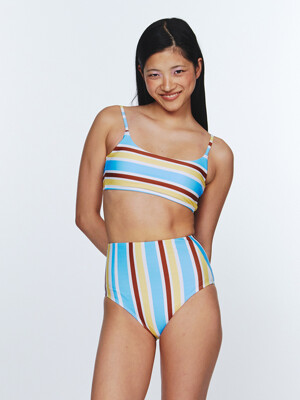 Sunburst Stripe BIKINI Top - Baby Blue