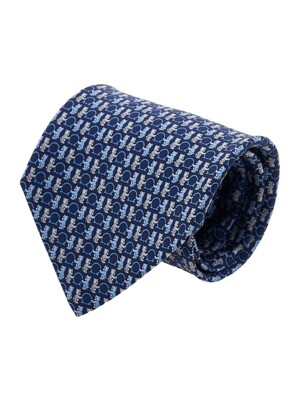 [페라가모] 남성 베어 프린트 실크 타이 35 0843 NAVY LOGHI E ANIMALI 0759101