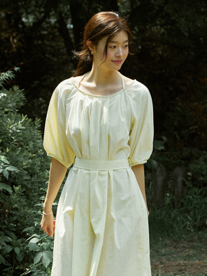 Deo bustier balloon mini dress - creamyellow