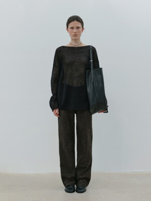 boatneck sheer knit (black)