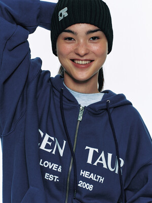 CENTAUR OVER FIT HOOD ZIP-UP_NAVY