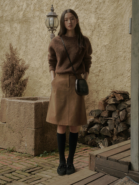 세이지먼트 [단독]SUEDE HALF SKIRT_BROWN