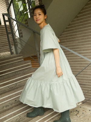 Summer Shirring Romantic One-piece_mint