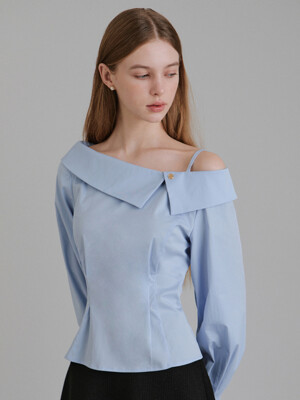 MULE OFF SHOULDER BLOUSE_LIGHT BLUE
