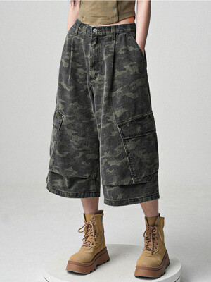 Side Big Denim Shorts - 4COL