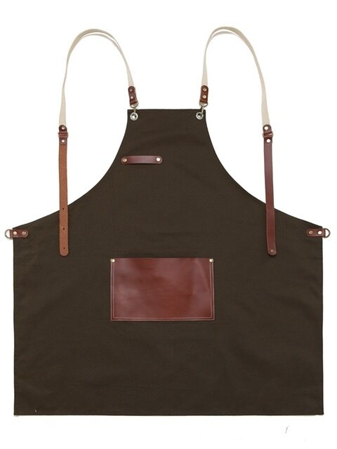 roco real cow leather apron (brown) #AA1517