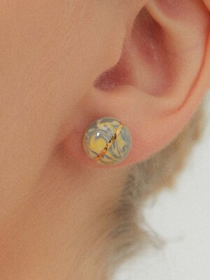 2021 Pantone Daily Round Marbling earring (YG)
