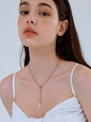 2way heart drop chain necklace