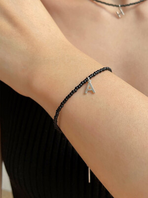 Black Initial Bracelet