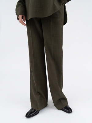 semi-wide pants (khaki)