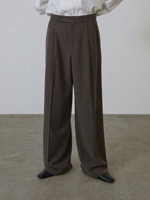 Wool Wide-Leg Trousers  Charcoal