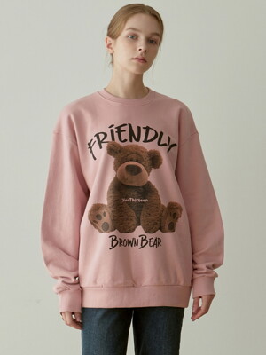 FRIENDLY BEAR SWEATSHIRT_PINK