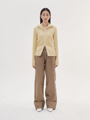 Turn-up banding workpants - khaki