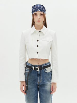 [EXCLUSIVE] CLASSIC CROP JACKET IN WHITE