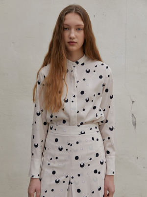 circle dot blouse-cream