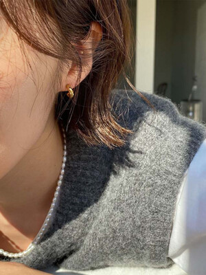 [925 silver] Deux.silver.140 / sou earring (2 color)