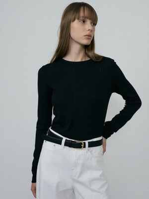 22Fall Wool Ribbed T-Shirt (Black)