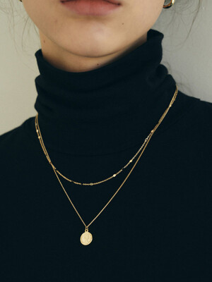 Coin two line necklace - gold
