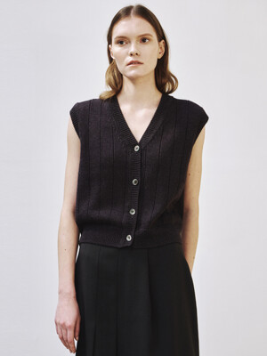 Paper knit vest (dark grey)
