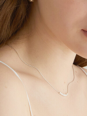 nine pearl thin necklace (N004_silver)