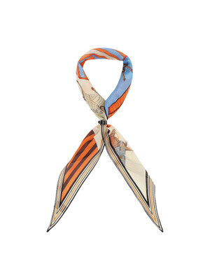 [베노베로] 울실크 마름모 스카프 square silk scarf orange (BJG1ACSC102O1)